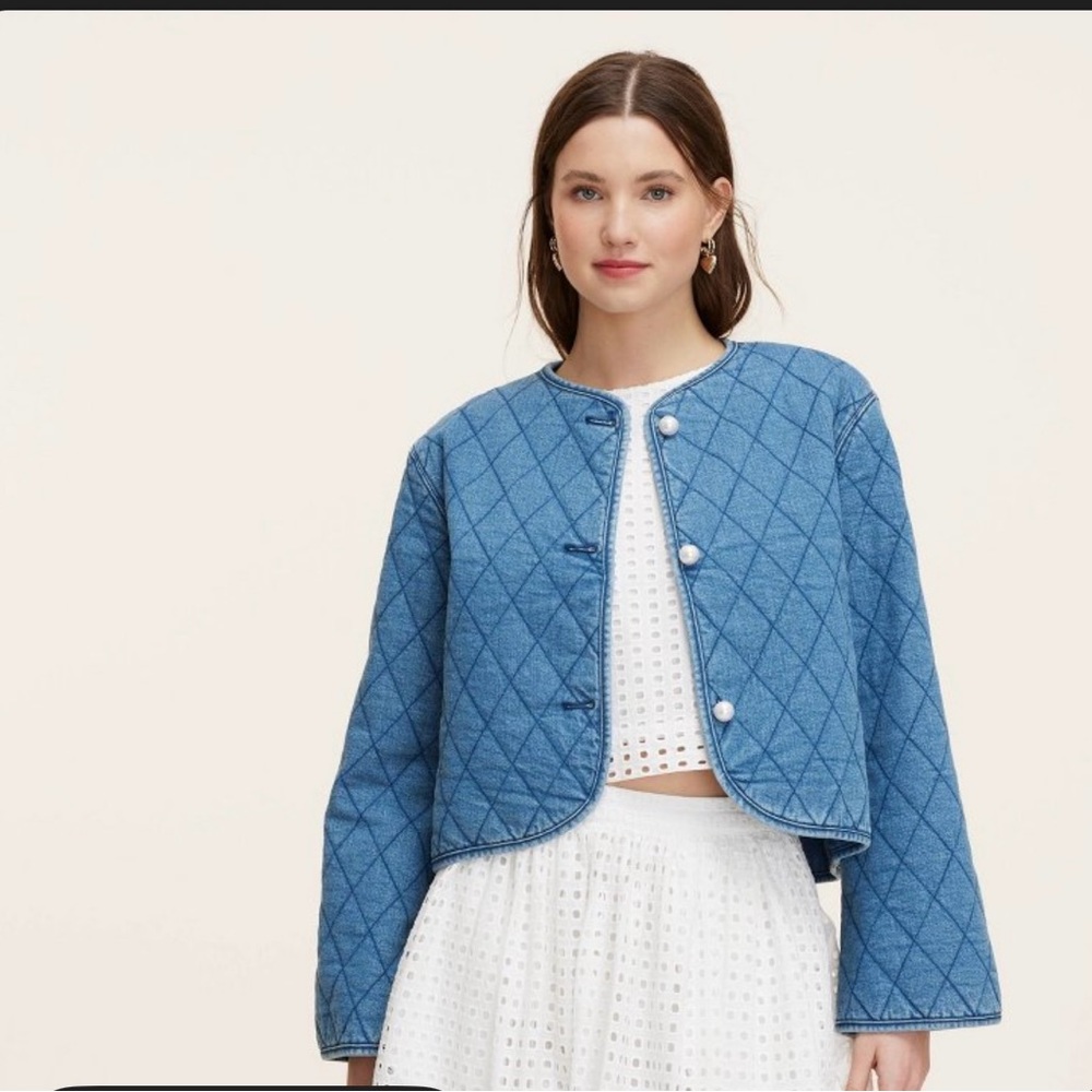kate spade Blue Quilted Jean Jacket